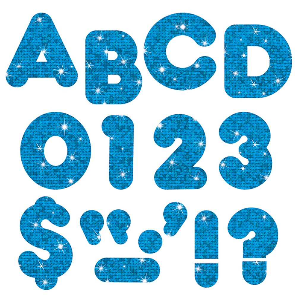 T-79010 - Ready Letters 3 Inch Casual Blue Sparkle in Letters