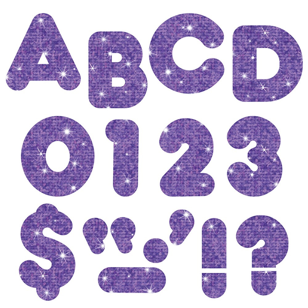 T-79012 - Ready Letters 3 Inch Casual Purple Sparkle in Letters