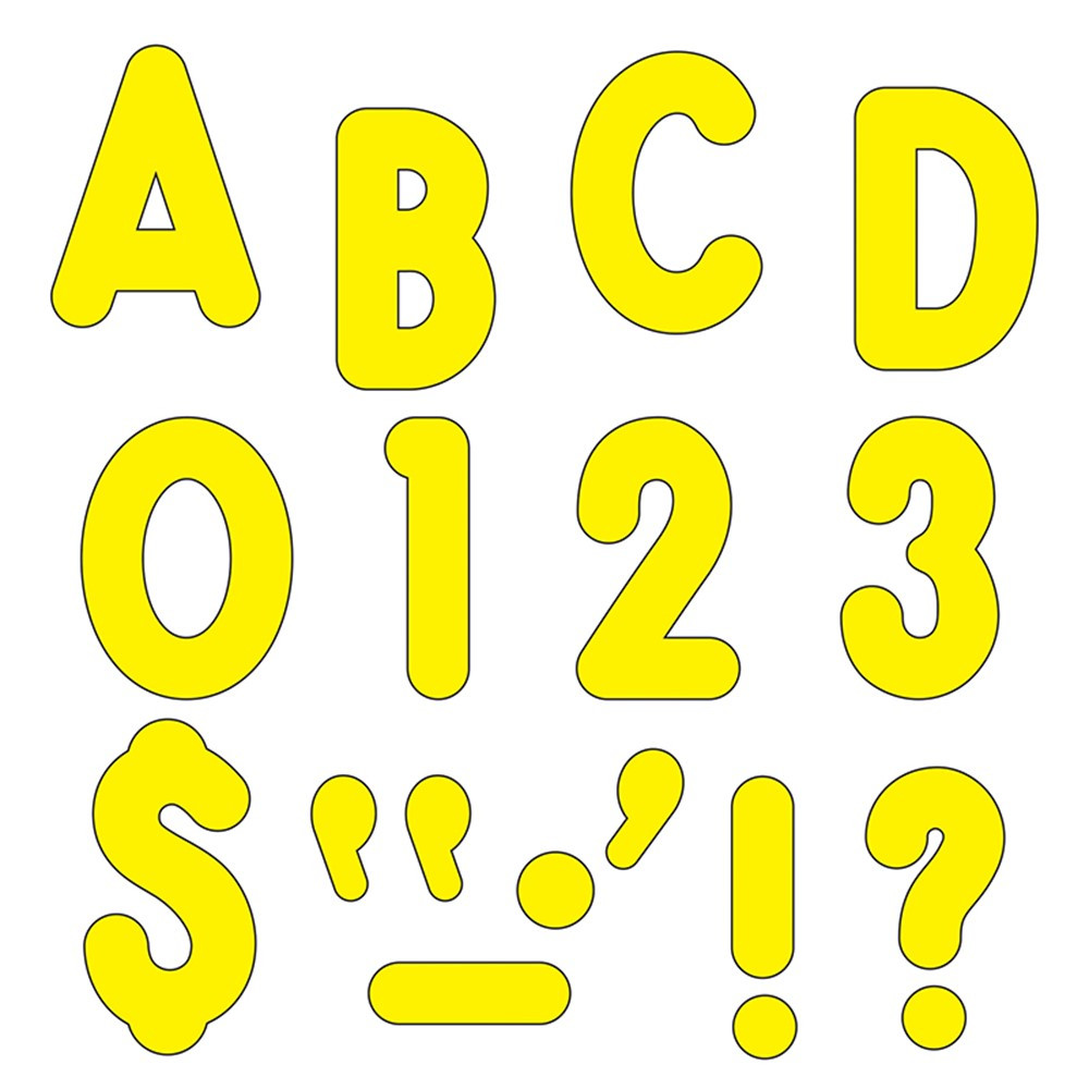T-79414 - Yellow  Ready Letters 7In Uppercase Billboard Font in Letters