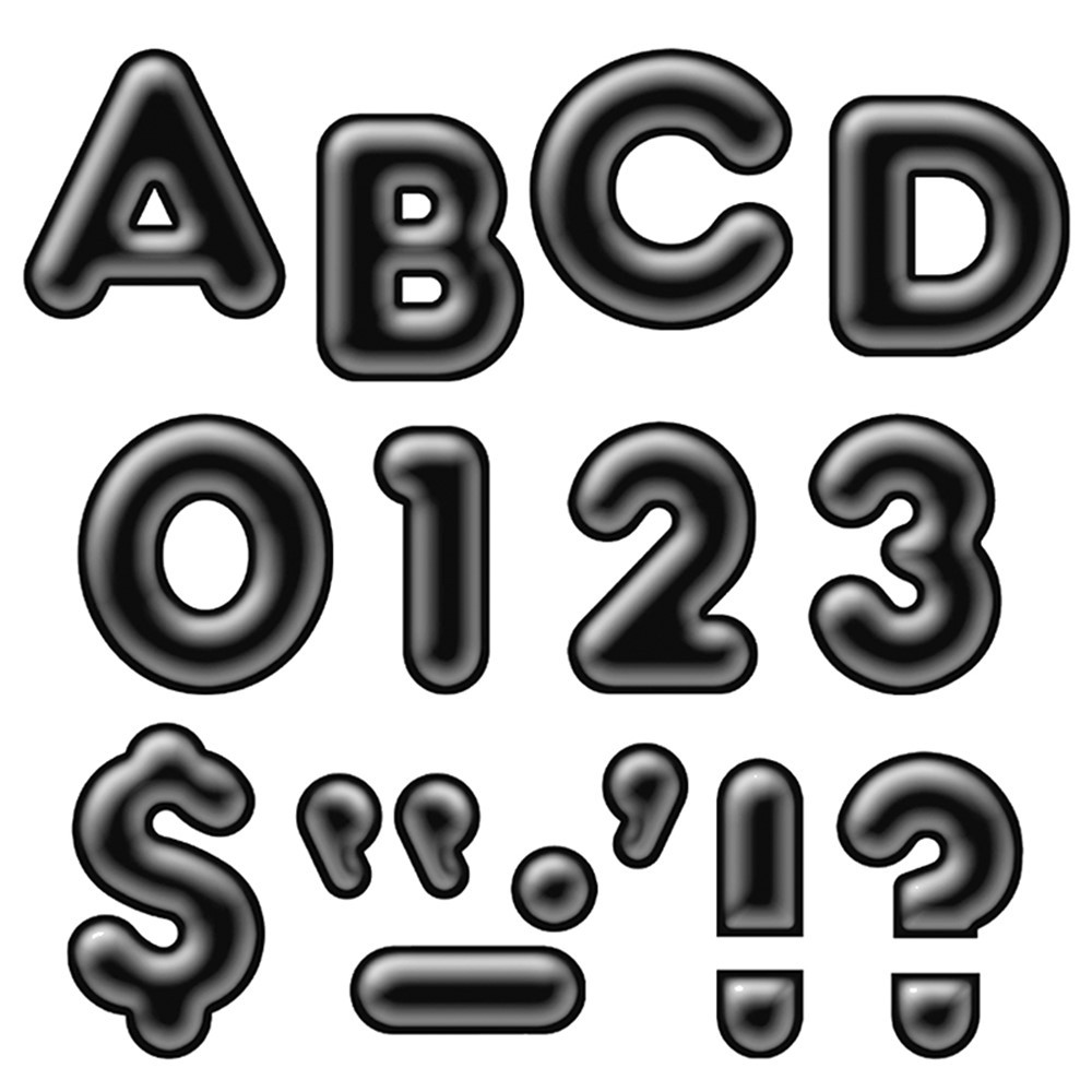T-79501 - Ready Letters 4Inch 3-D Black in Letters