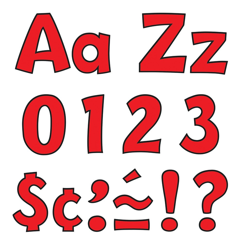 T-79742 - Ready Letter 4 Inch Playful Red Uppercase & Lowercase Combo in Letters