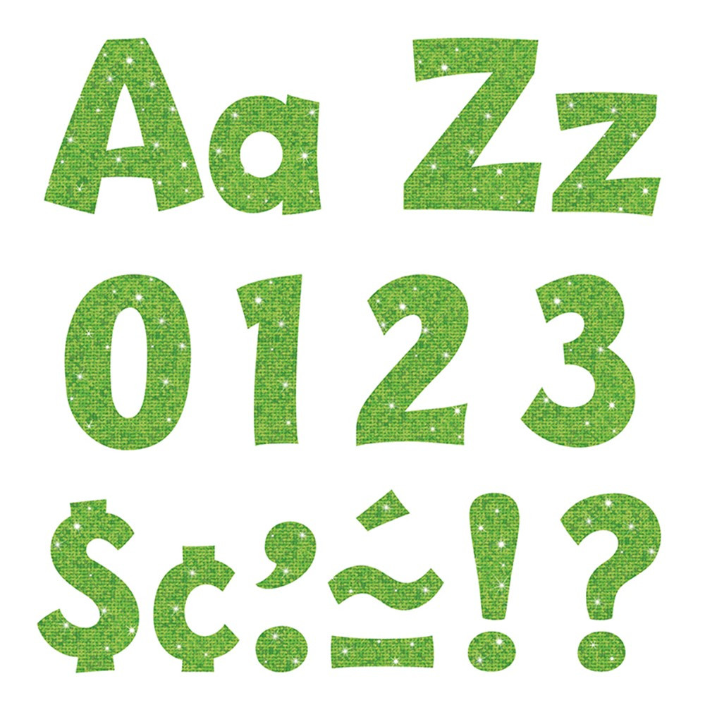T-79782 - 4In Ready Letters Lime Sparkle in Letters
