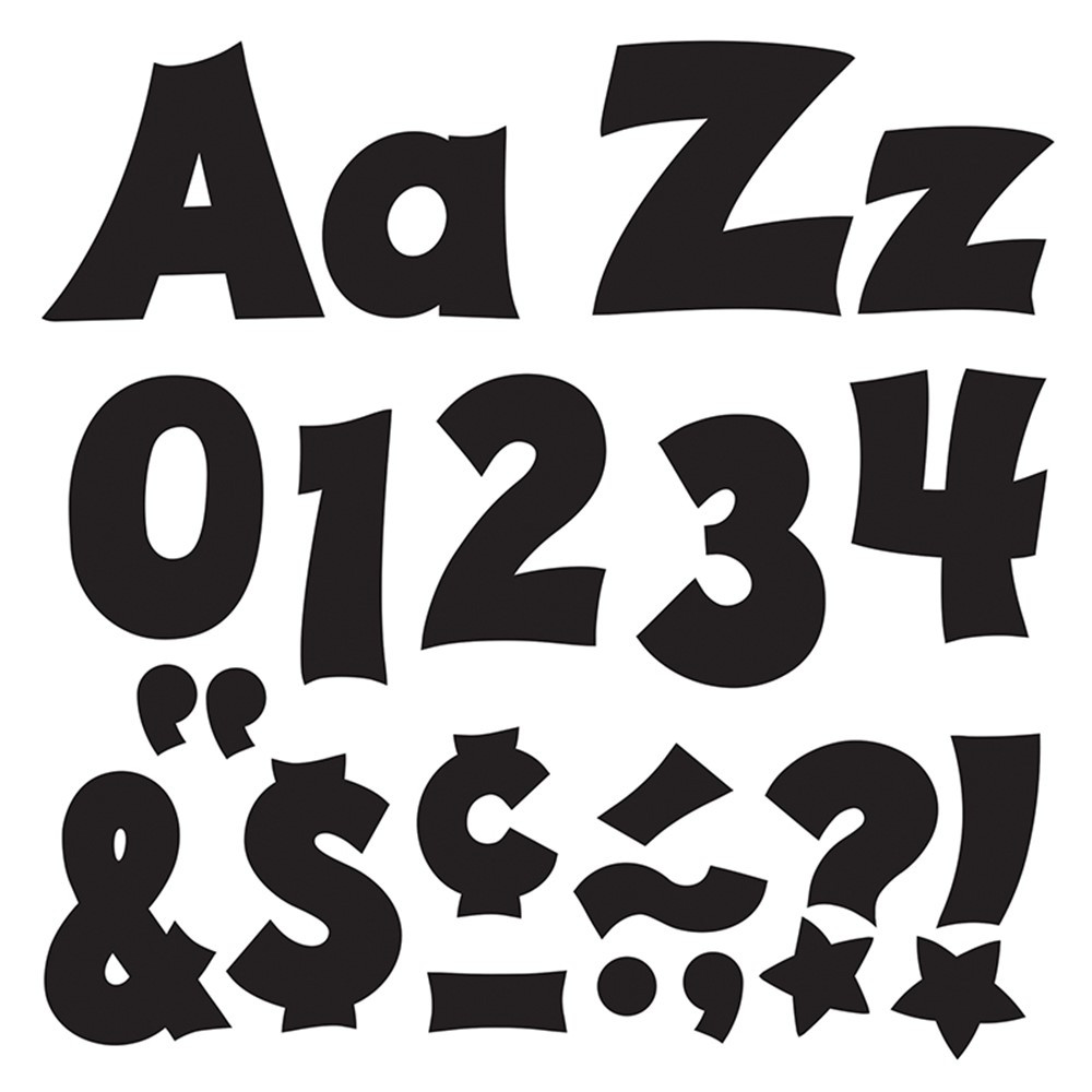 T-79802 - Black 4In Combo Pack Uppercase Lowercase in Letters