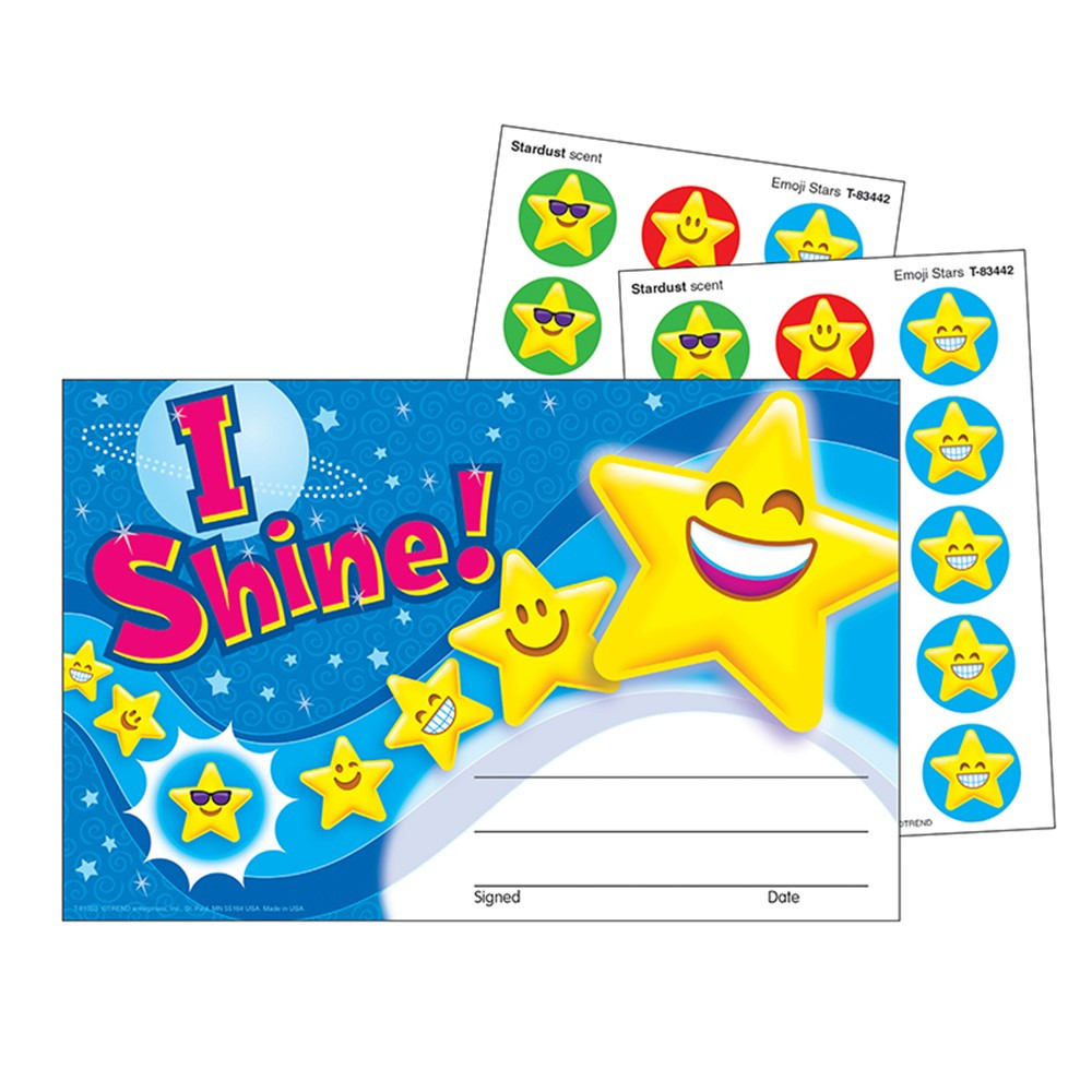 T-81303 - Stinky Stickers Award I Shine Emoji Scratch N Sniff in Awards