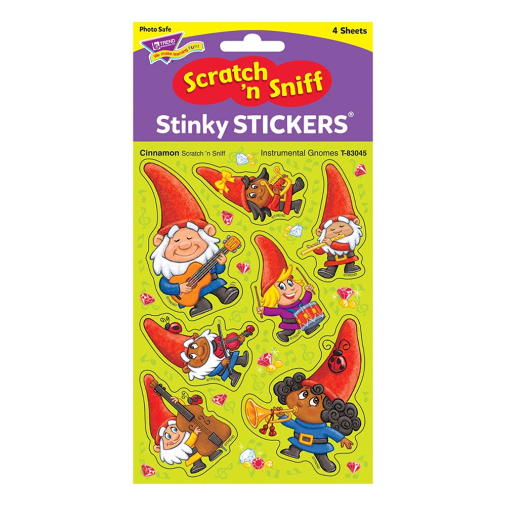 Instrumental Gnomes/Cinnamon Mixed Shapes Stinky Stickers, 28 ct. - T-83045 | Trend Enterprises Inc. | Stickers