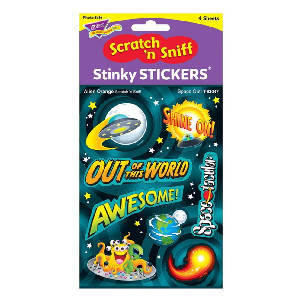 Space Out!/Alien Orange Mixed Shapes Stinky Stickers, 32 ct. - T-83047 | Trend Enterprises Inc. | Stickers