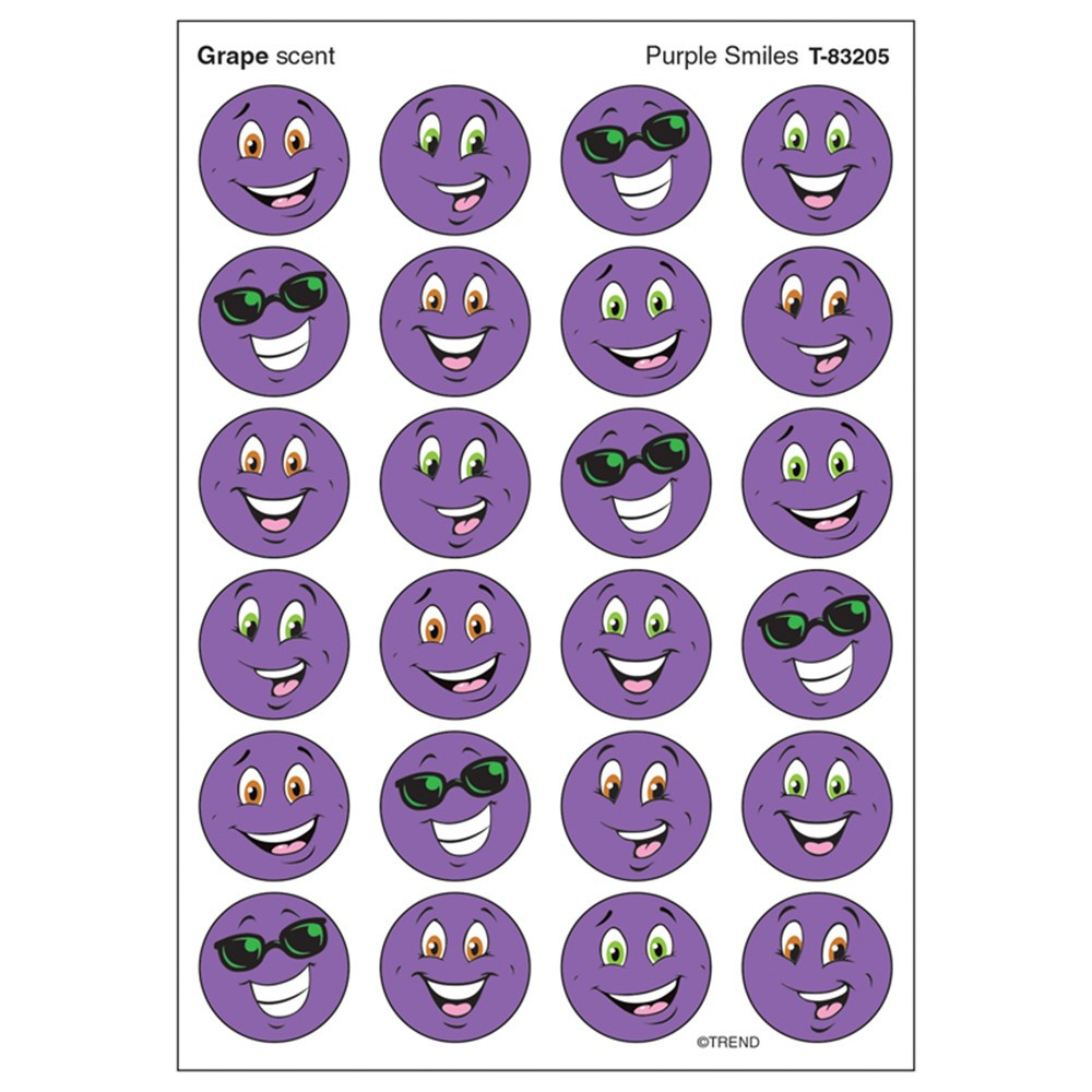 T-83205 - Stinky Stickers Purple Smiles/Grape in Stickers