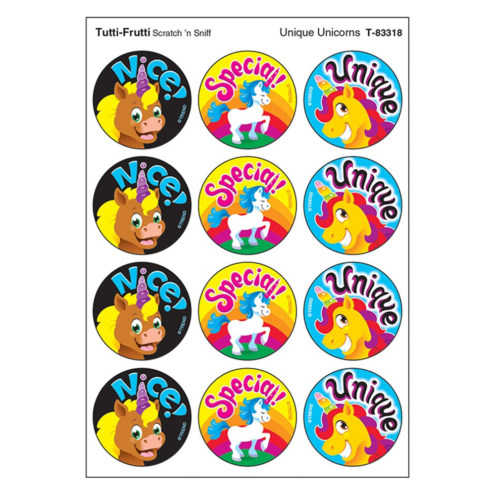 T-83318 - Unique Unicorns/Tutti Frutti Stinky Stickers in Stickers