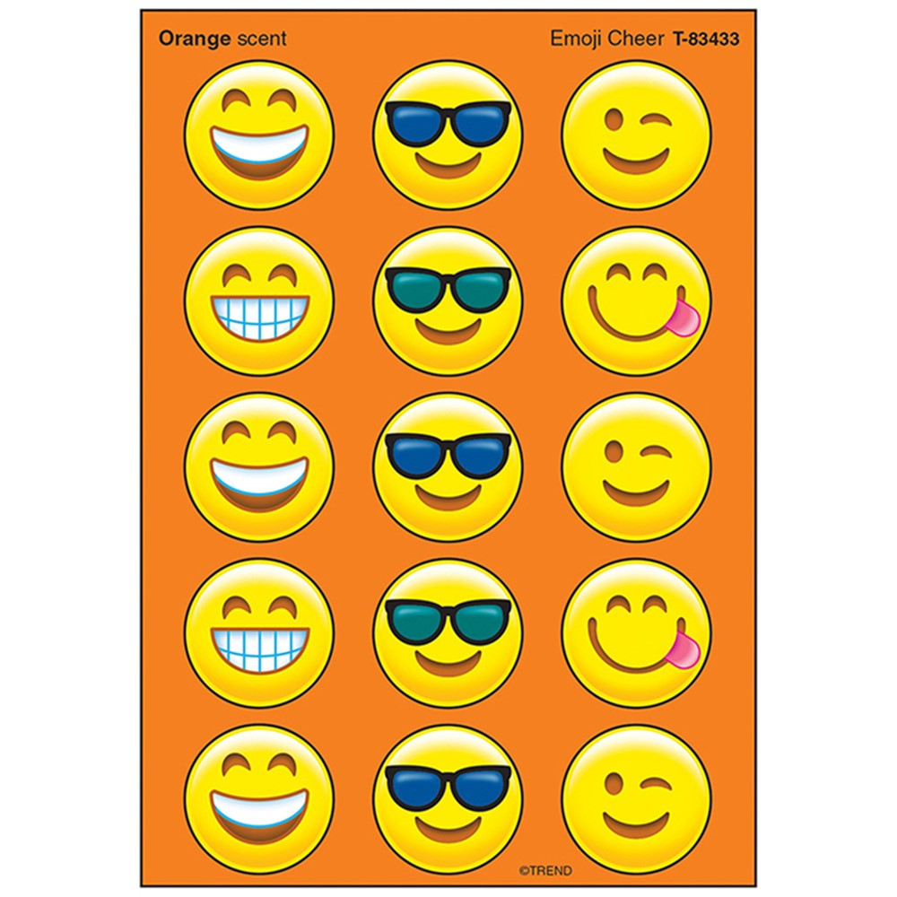 T-83433 - Emoji Cheer Stinky Stickers Large Round in Stickers
