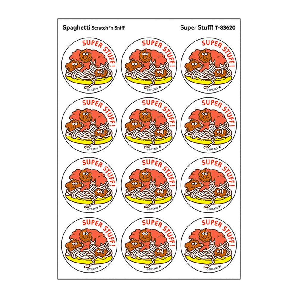 Super Stuff!/Spaghetti Scented Stickers, Pack of 24 - T-83620 | Trend Enterprises Inc. | Stickers