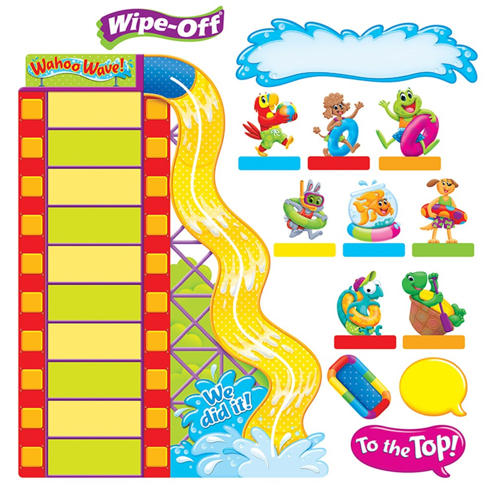 T-8421 - Playtime Pals Adventure Wipeoff Bulletin Board Set in Classroom Theme