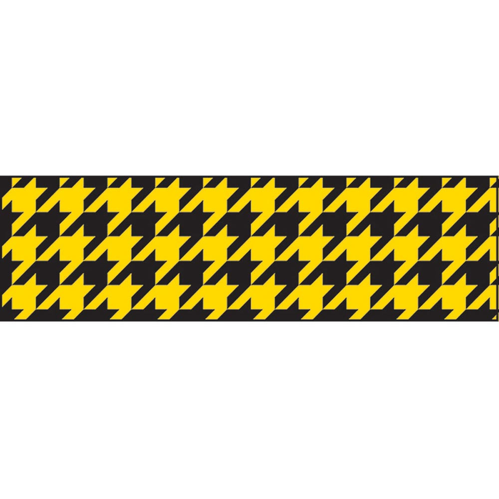 T-85169 - Houndstooth Yellow Bolder Borders in Border/trimmer