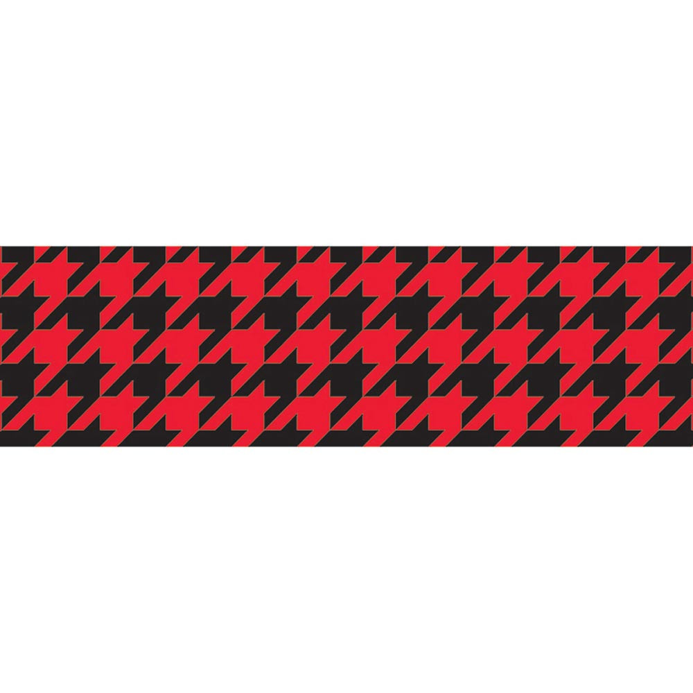 T-85198 - Houndstooth Red Bolder Borders in Border/trimmer