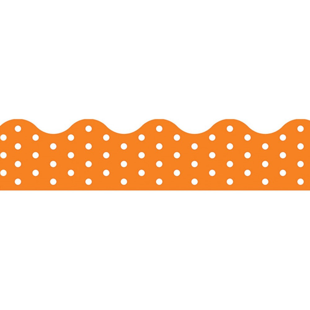 T-92662 - Polka Dots Orange Terrific Trimmers in Border/trimmer