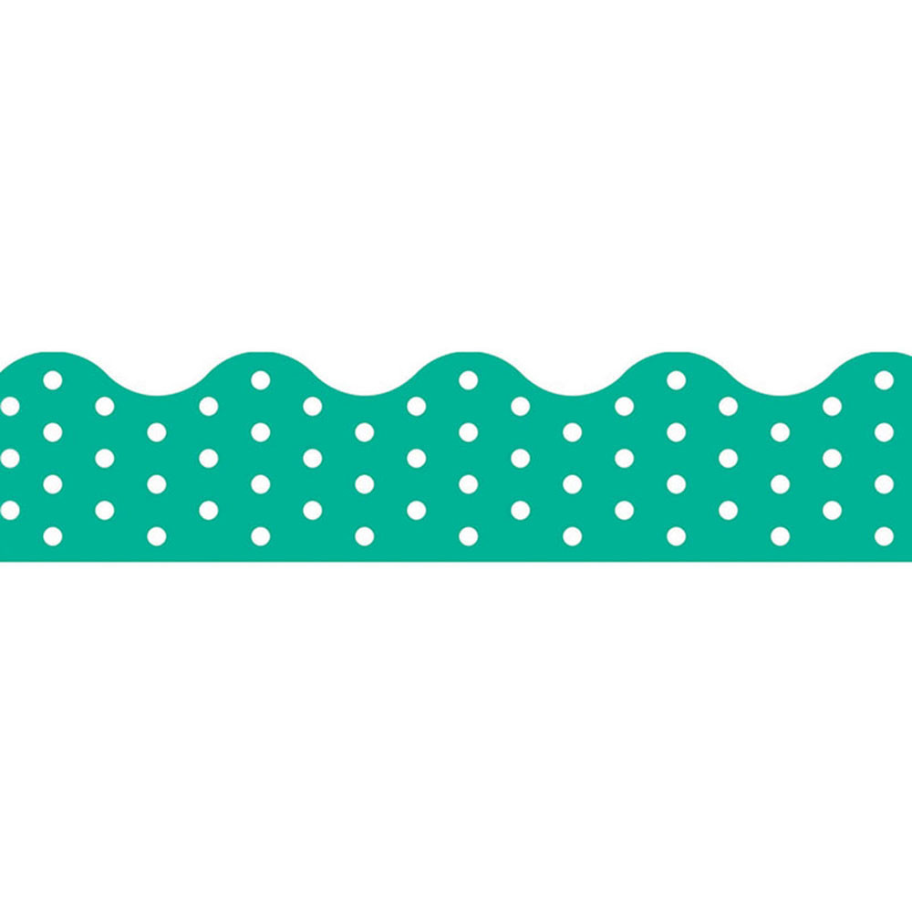 T-92665 - Polka Dots Teal Terrific Trimmers in Border/trimmer