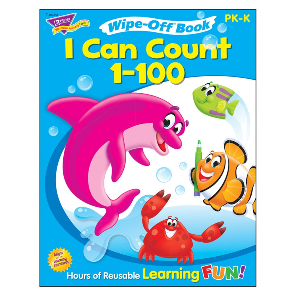 T-94223 - I Can Count 1-100 Wipe Off Book Gr Pk-K in Math