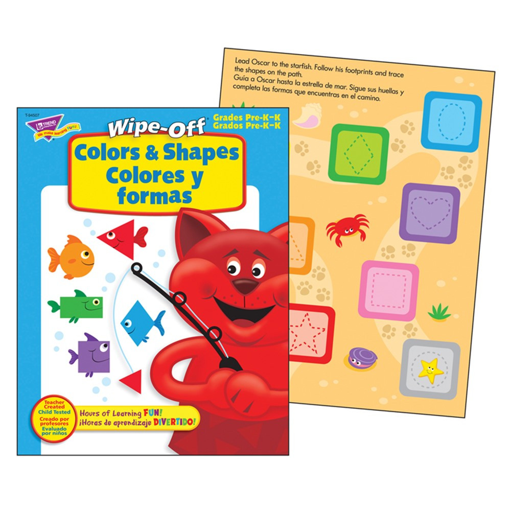 Colors & Shapes/Colores y formas Wipe-Off Book - T-94507 | Trend Enterprises Inc. | Resources