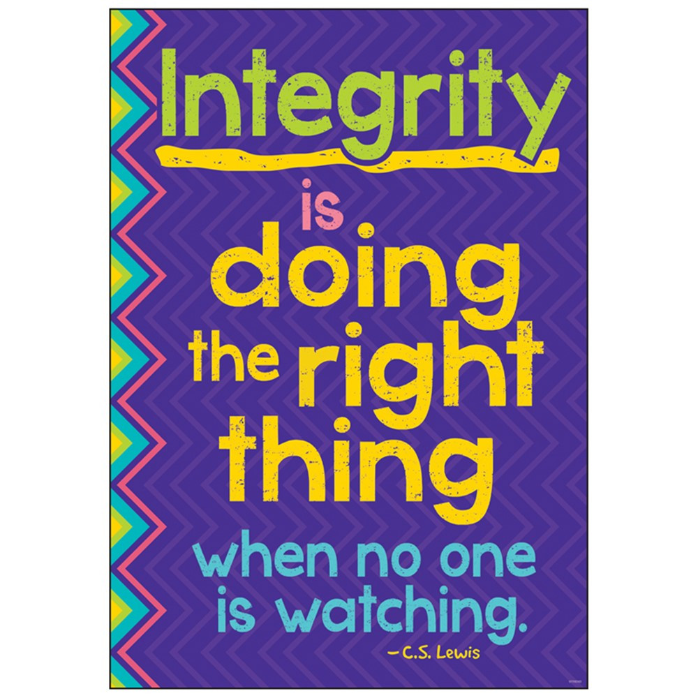 T-A67022 - Integrity Is Doing The Right Thing When No One Is Watching Poster in Motivational