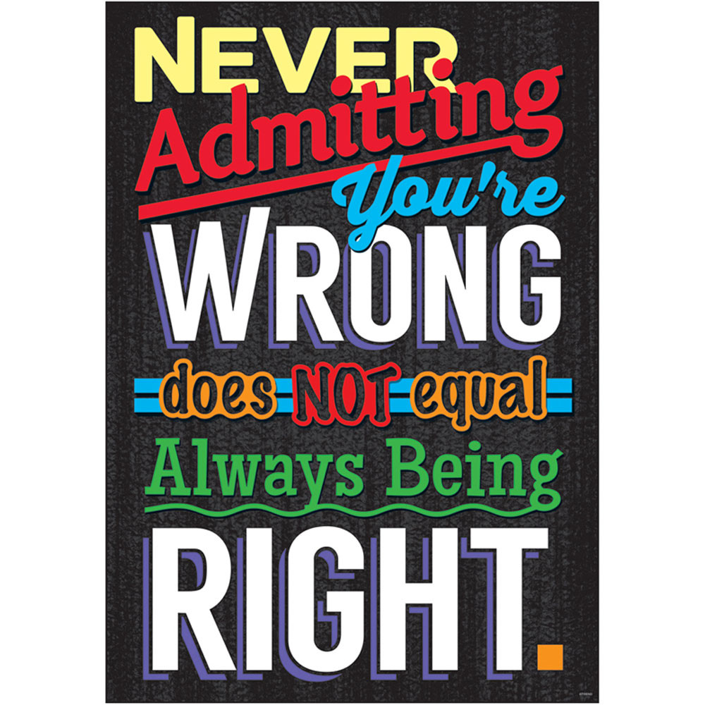 T-A67049 - Never Admitting Youre Wrong Poster in Motivational