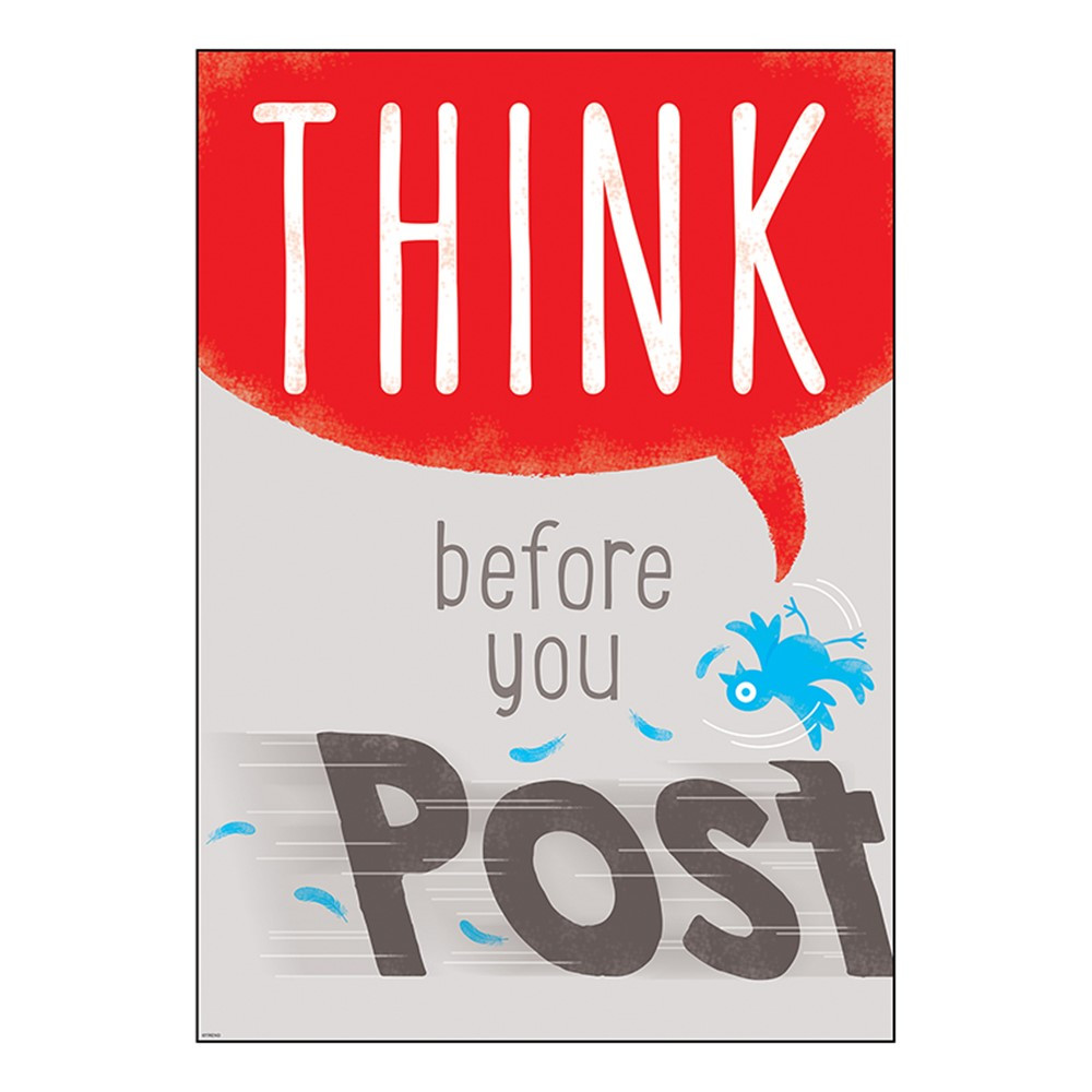 T-A67093 - Think Before You Post Argus Poster in Motivational