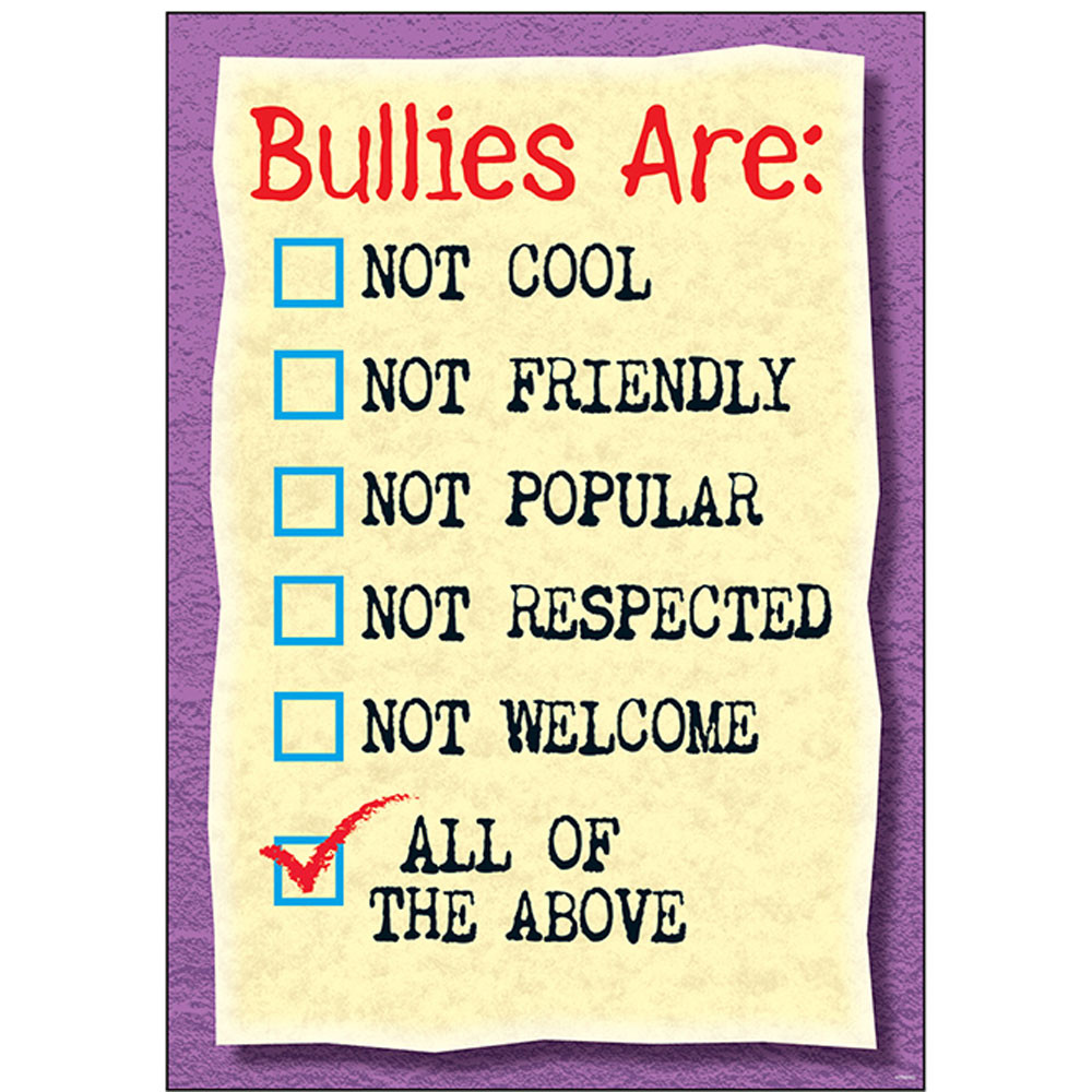 T-A67274 - Poster Bullies Are Not Cool Not Friendly Argus in Motivational