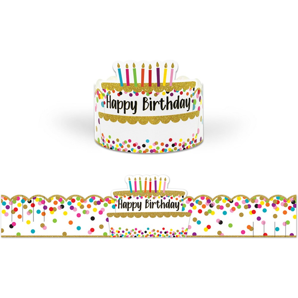 Confetti Happy Birthday Crowns, Pack of 30 - TCR1210 | Teacher Created Resources | Crowns
