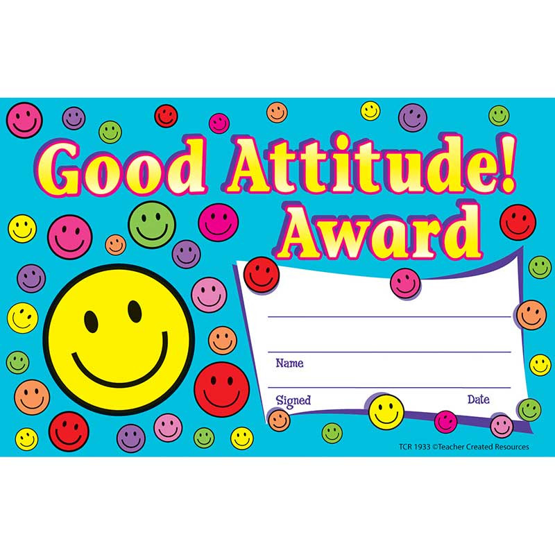 TCR1933 - Good Attitude Awards 25Pk 8-1/2 X 5-1/2 in Awards