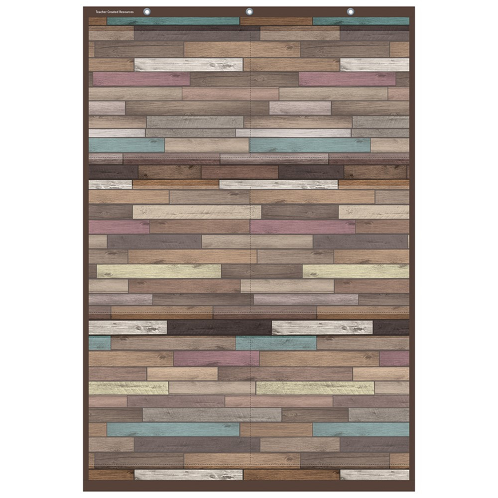 Reclaimed Wood Large 6 Pocket Chart, 26 x 38" - TCR20326 | Teacher Created Resources | Pocket Charts"