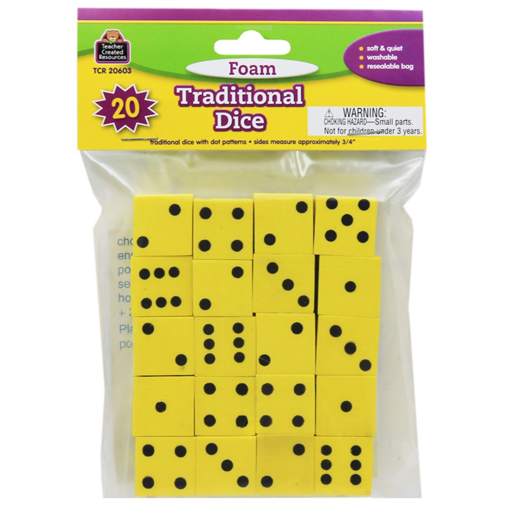 TCR20603 - Foam Traditional Dice in Dice