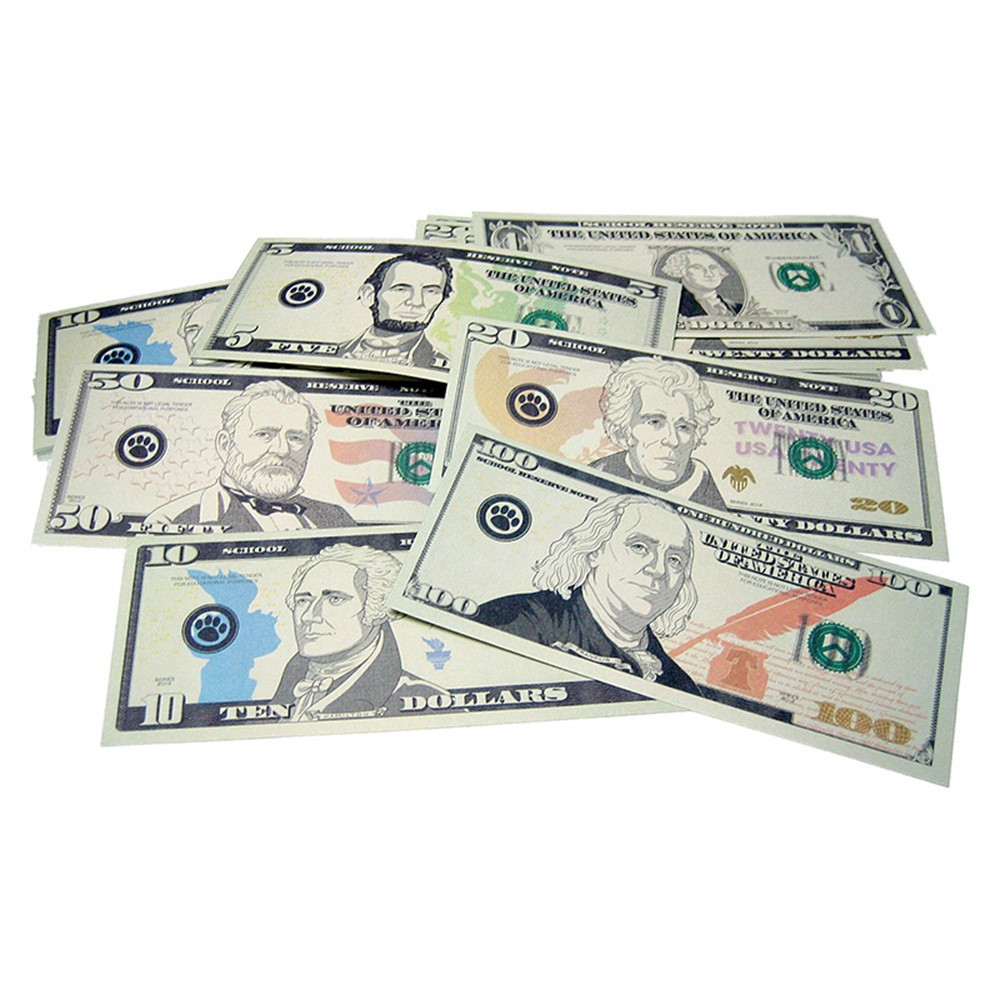 TCR20638 - Play Money Assorted Bills in Money