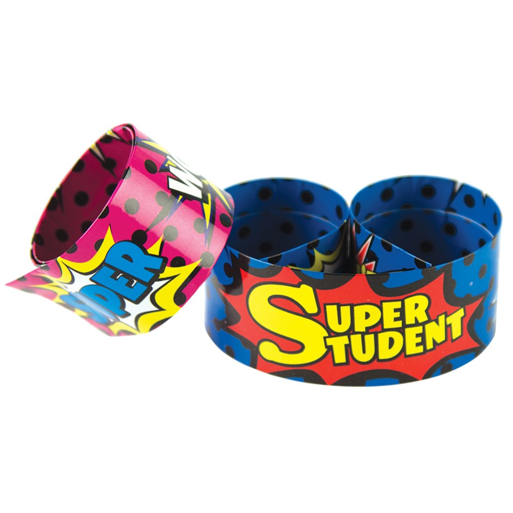 TCR20664 - Slap Bracelets Superhero Super Student in Novelty