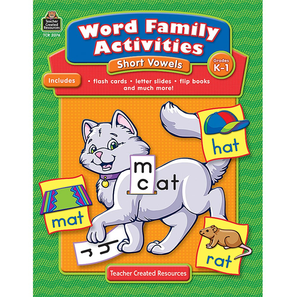 TCR2076 - Word Family Activities Short Vowels Gr K-1 in Vocabulary Skills