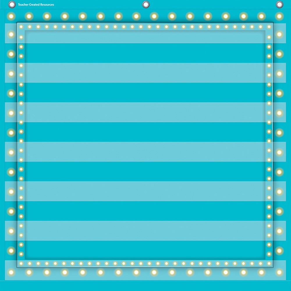 TCR20780 - Light Blue Marquee 7 Pocket 28X28 Pocket Chart in Pocket Charts