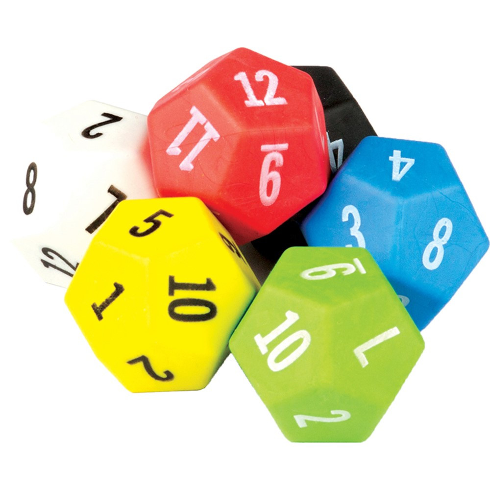 TCR20806 - 12 Sided Dice 6 Pack in Counting