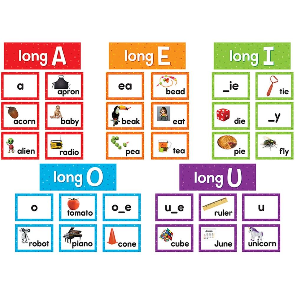 Long Vowels Pocket Chart Cards, 205 Pieces - TCR20851 | Teacher Created Resources | Pocket Charts