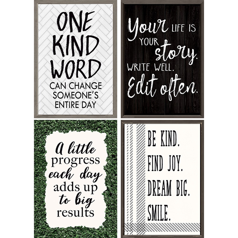Modern Farmhouse Poster Pack, 4 Posters - TCR2088552 | Teacher Created Resources | Classroom Theme