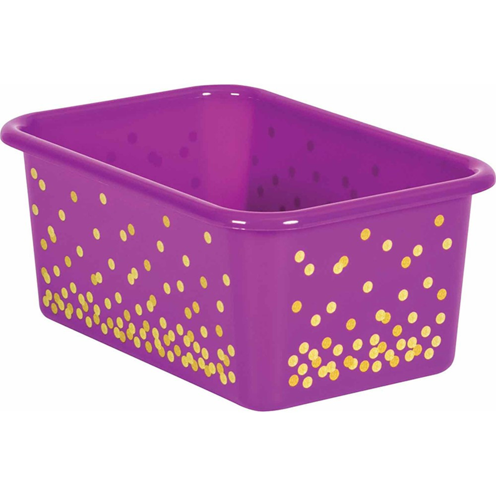 Purple Confetti Small Plastic Storage Bin - TCR20892 | Teacher Created Resources | Storage Containers