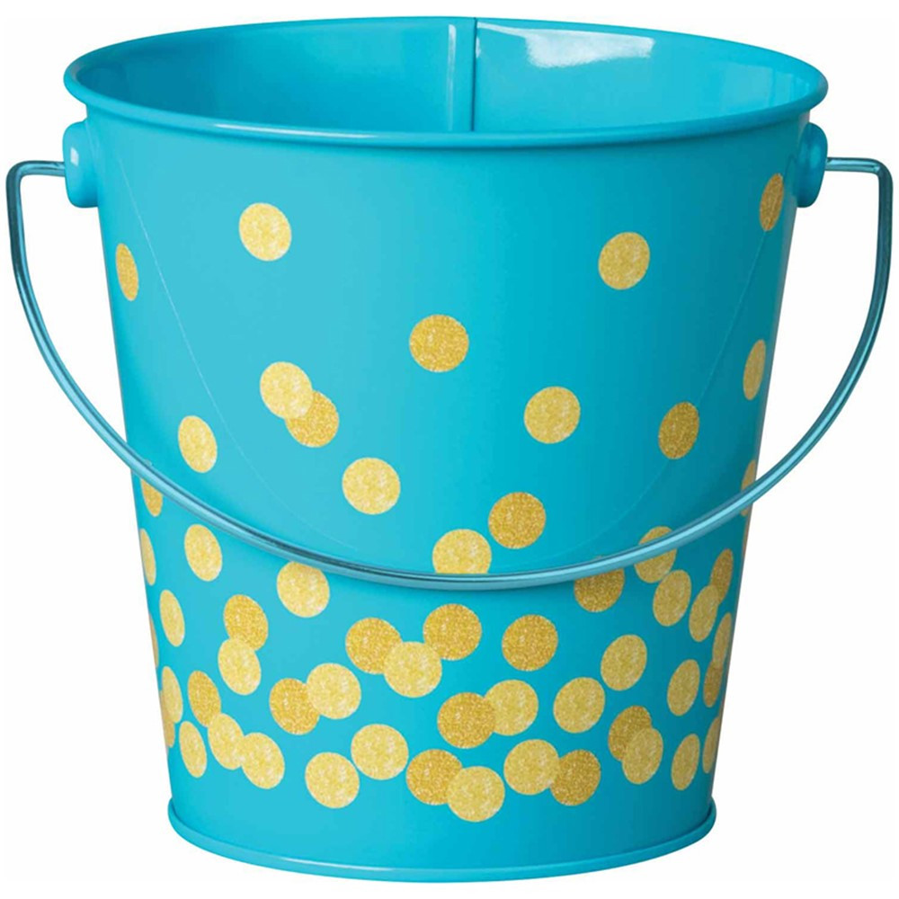 Teal Confetti Bucket - TCR20973 | Teacher Created Resources | Desk Accessories