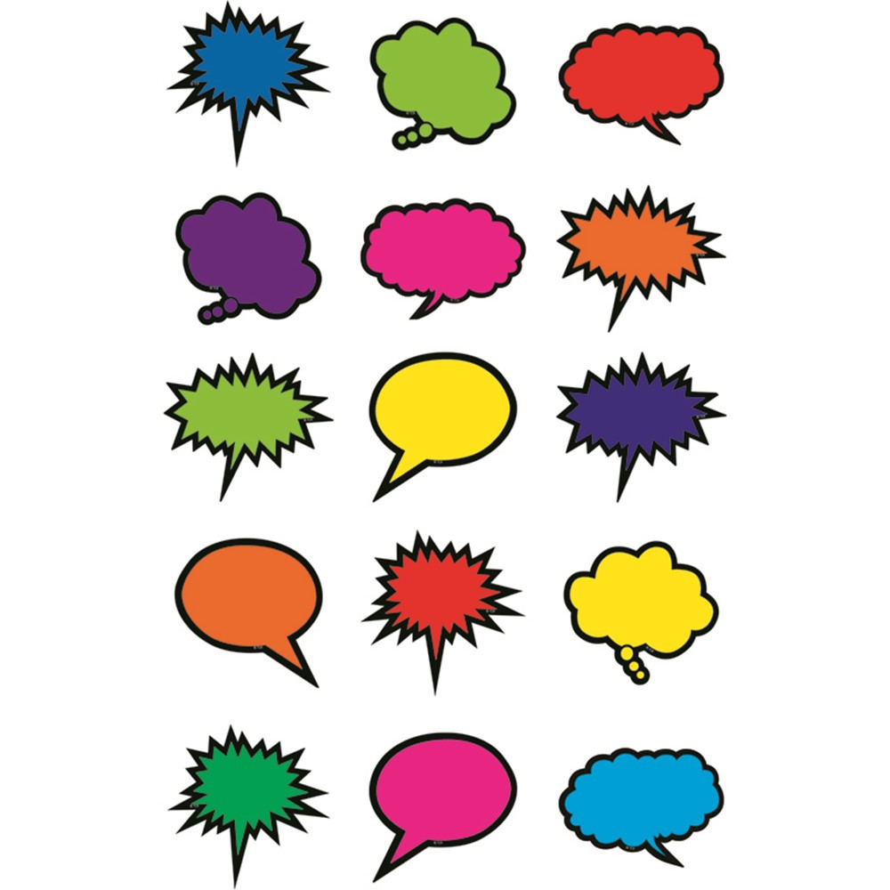 TCR2144 - Colorful Speech Thought Bubbles Mini Accents in Accents