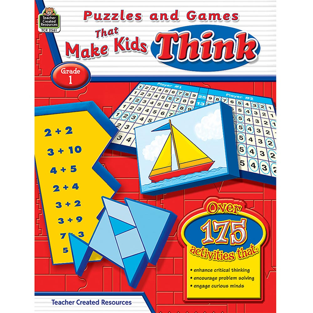 TCR2561 - Puzzles And Games That Make Kids Think Gr-1 in Games & Activities