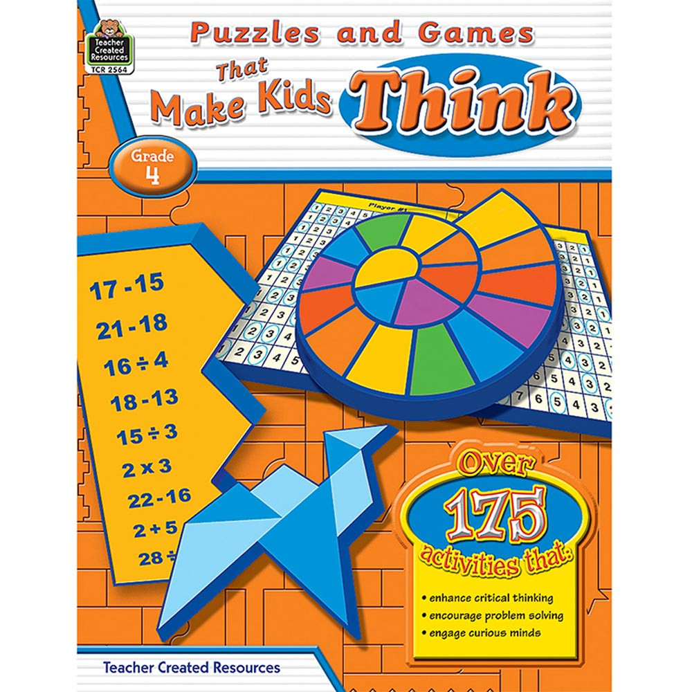 TCR2564 - Puzzles And Games That Make Kids Think Gr-4 in Games & Activities