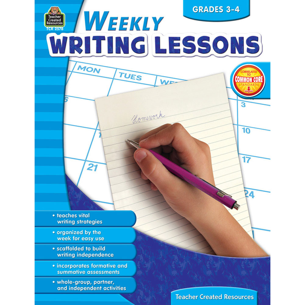 TCR2578 - Weekly Writing Lessons Gr 3-4 in Writing Skills