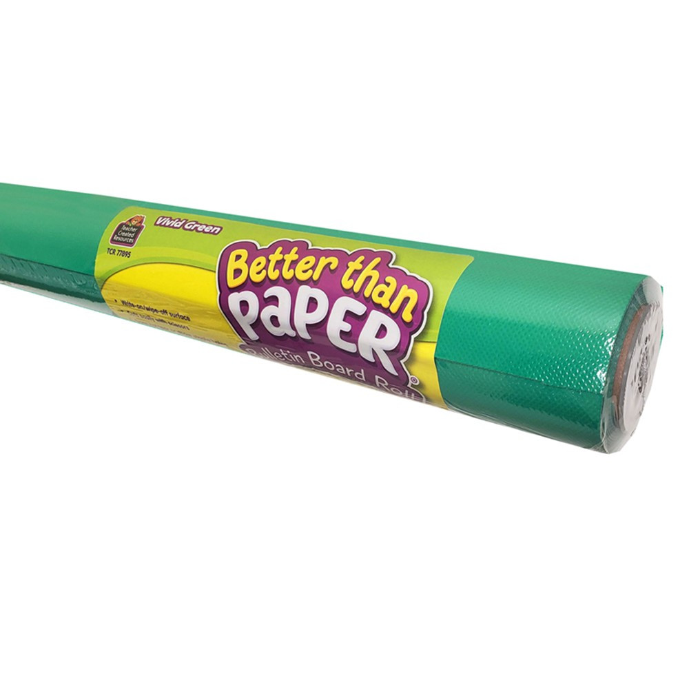 Vivid Green Better Than Paper Bulletin Board Roll, Pack of 4 - TCR32324 | Teacher Created Resources | Bulletin Board & Kraft Rolls