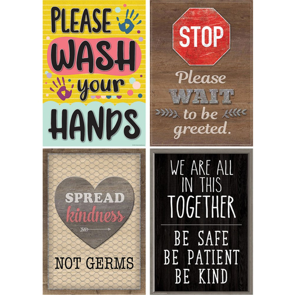 Health & Safety Poster Set, Set of 4 - TCR32410 | Teacher Created Resources | Science