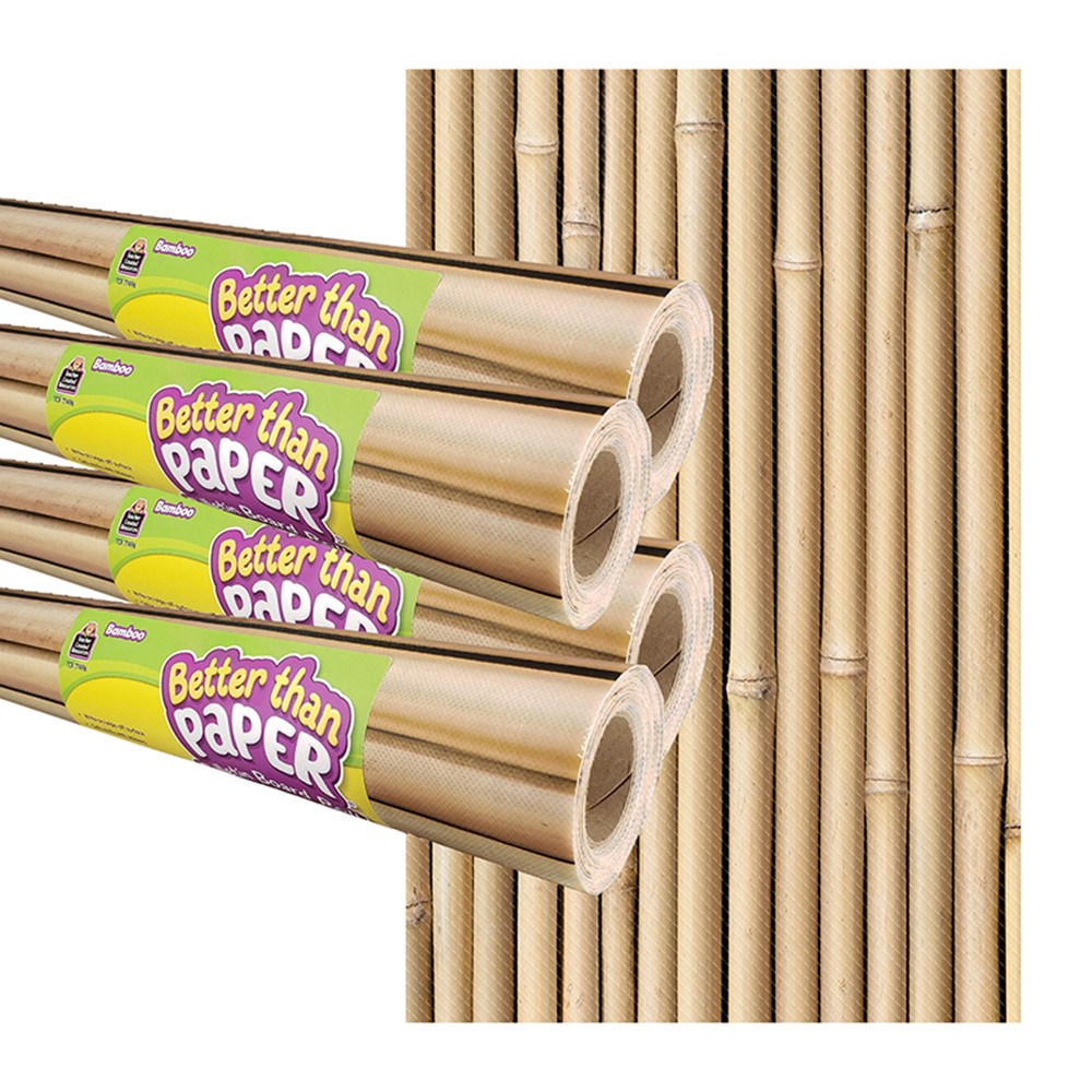 Bamboo Better Than Paper Bulletin Board Roll, 4' x 12', Pack of 4 - TCR32439 | Teacher Created Resources | Bulletin Board & Kraft Rolls