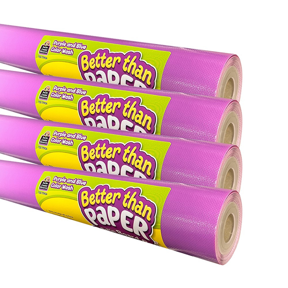 Better Than Paper Bulletin Board Roll, Purple and Blue Color Wash, 4-Pack - TCR32452 | Teacher Created Resources | Bulletin Board & Kraft Rolls