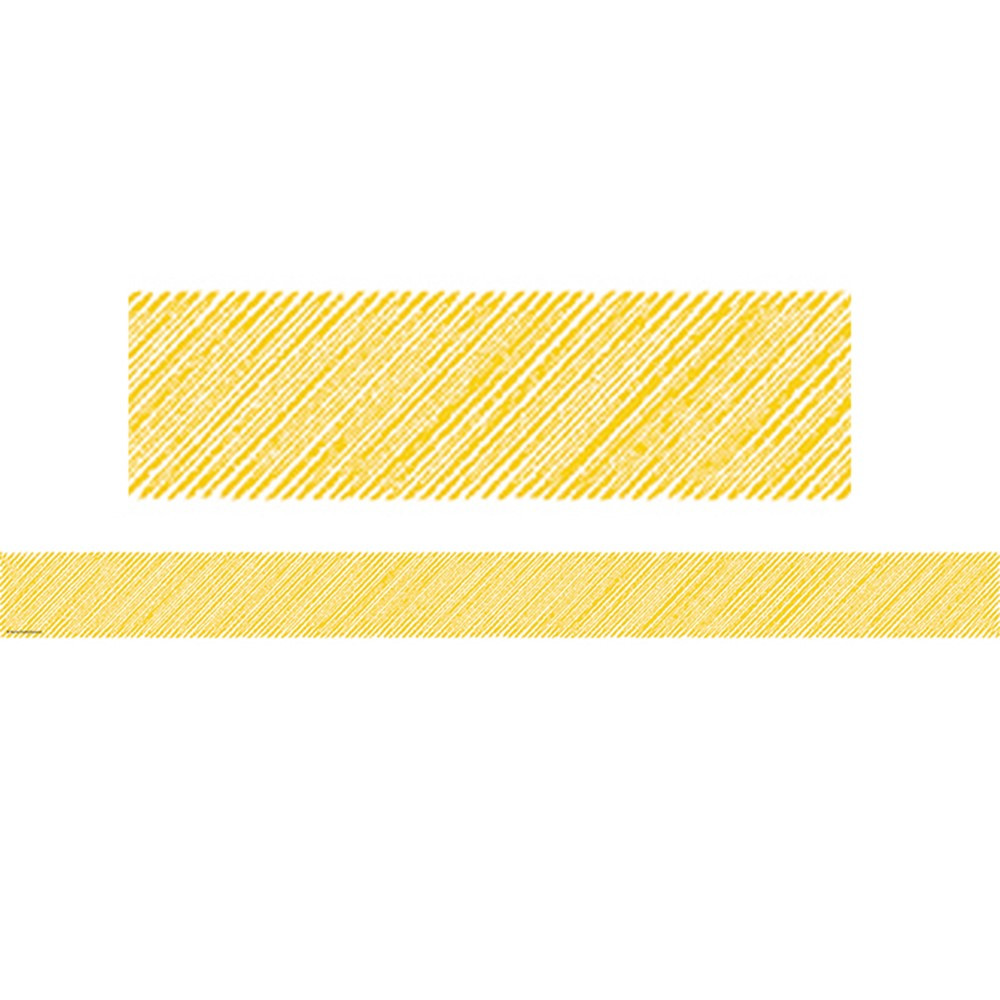 TCR3480 - Yellow Scribble Straight Border Trim in Border/trimmer