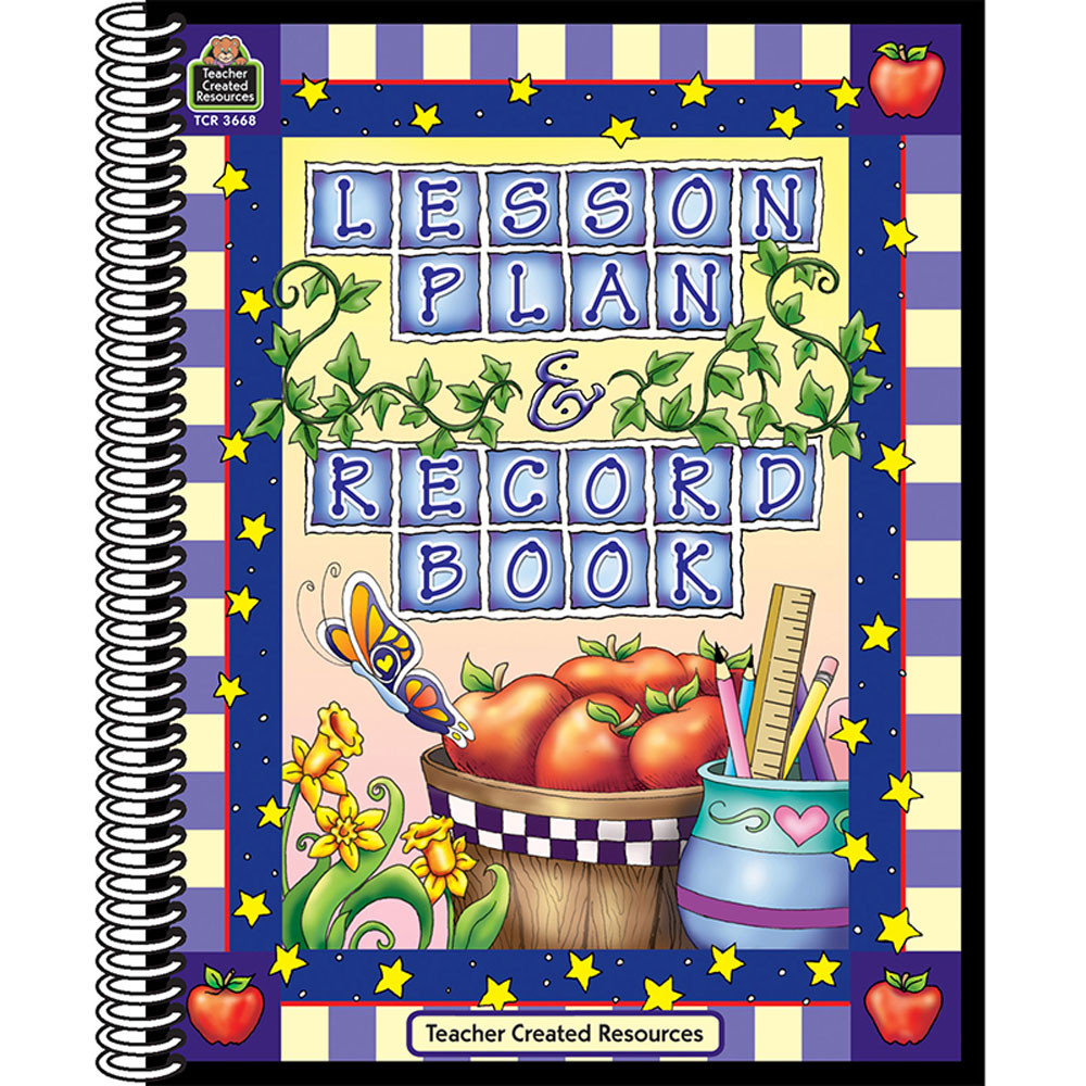 Lesson Plan & Record Book Checks Purple Checks Border - TCR3668