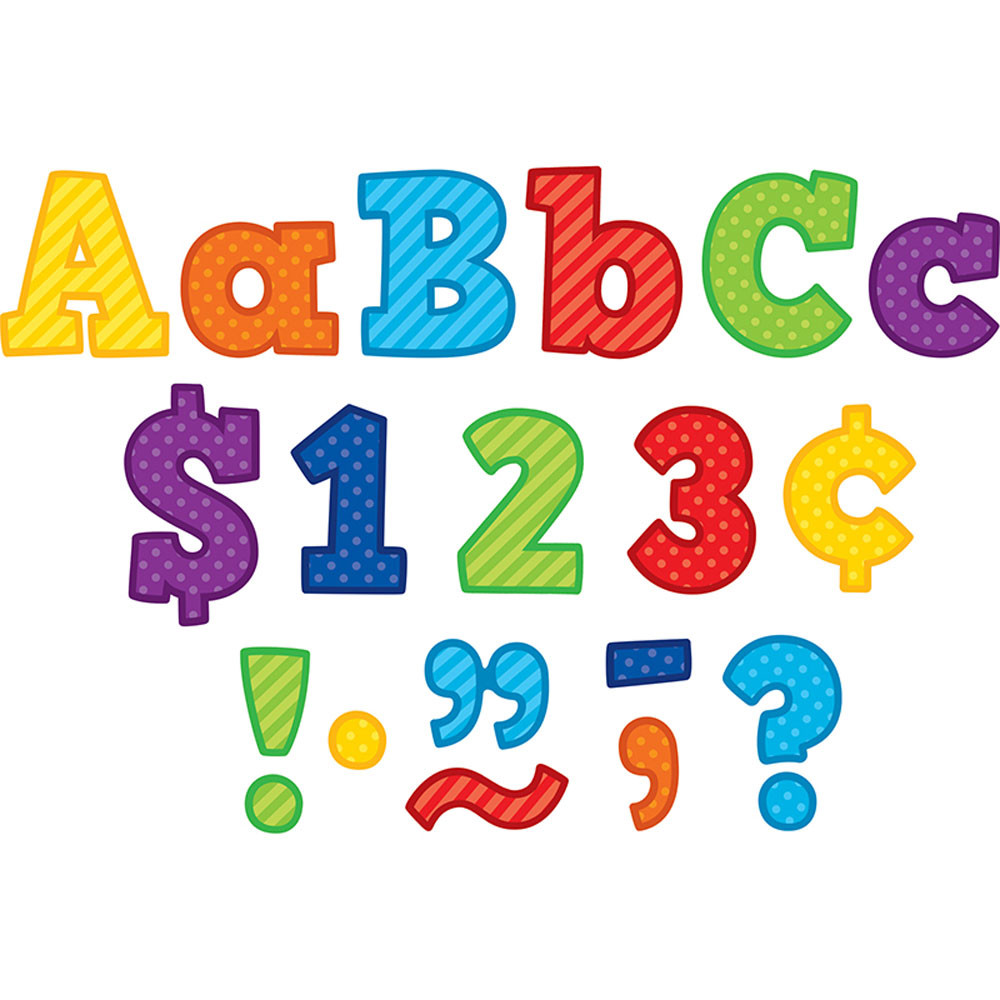 TCR3851 - 4In Playful Block Letter Combo Pack Pattern in Letters