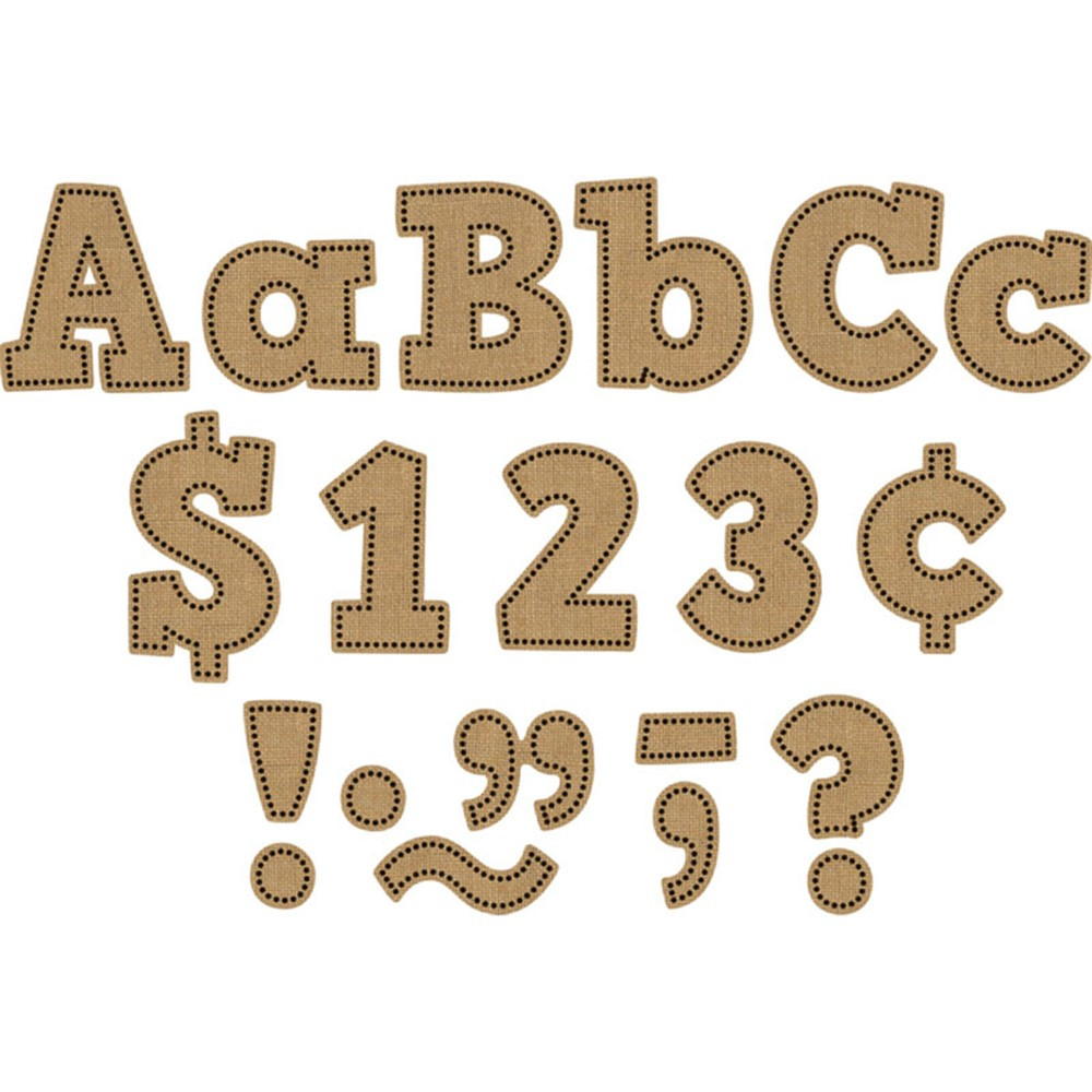 TCR3938 - Burlap Bold Block 4In Letters Combo Pack in Letters